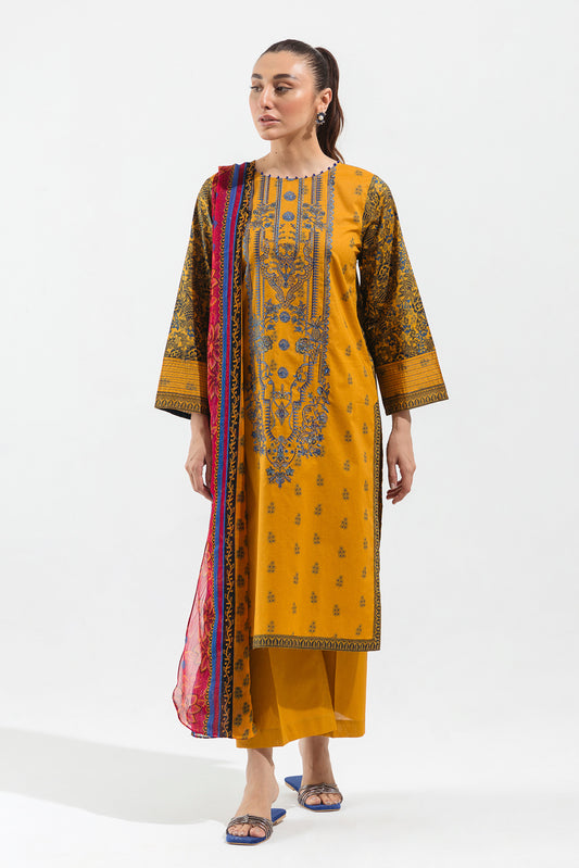 3 PIECE - EMBROIDERED LAWN SUIT - MEDALLION FIELDS
