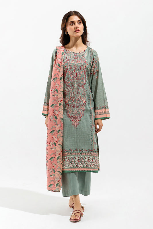 3 PIECE - EMBROIDERED LAWN SUIT - SAPPHIRE GLOOM