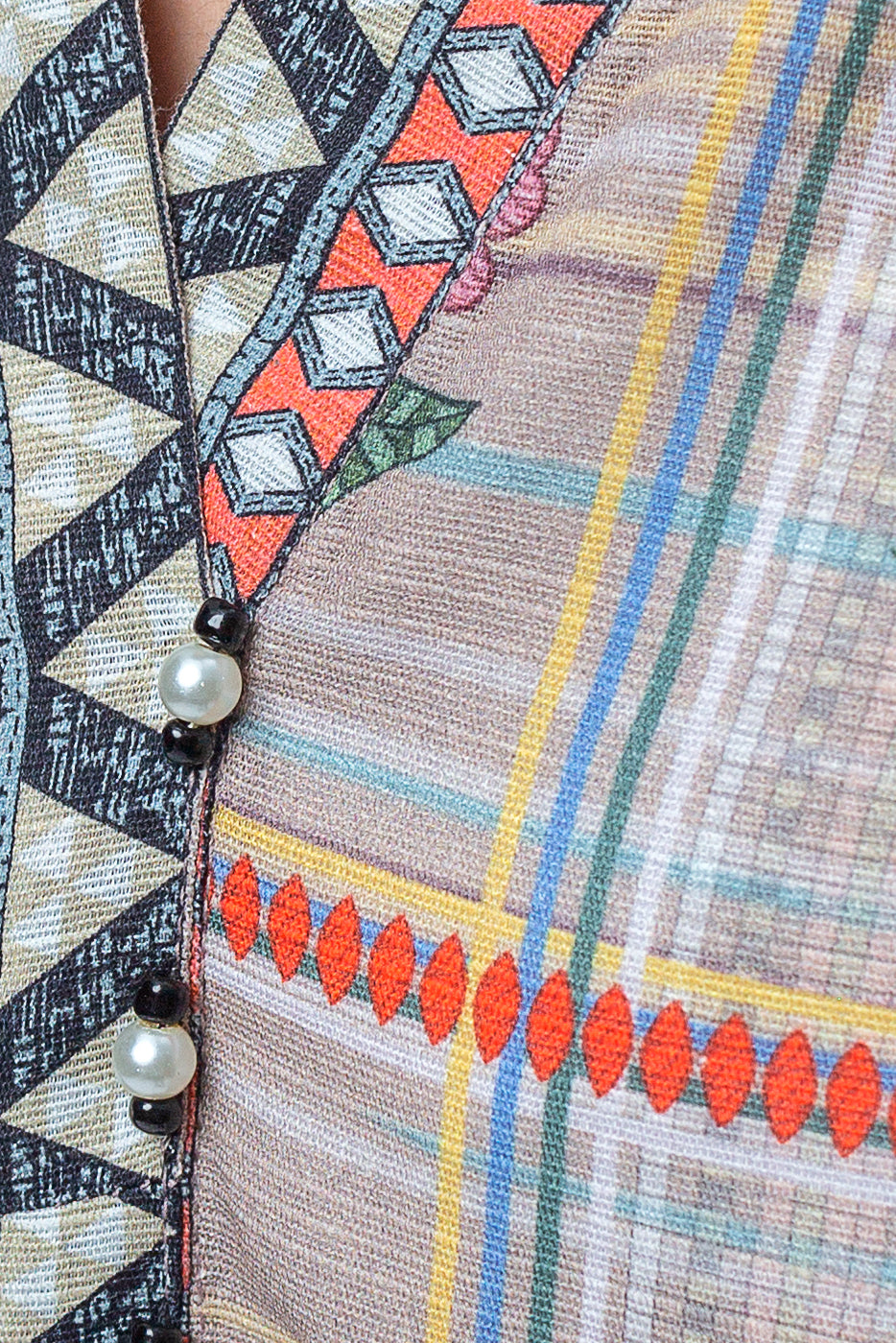 1 PIECE - PRINTED KHADDAR SHIRT - FEATHER GRAY (UNSTITCHED)