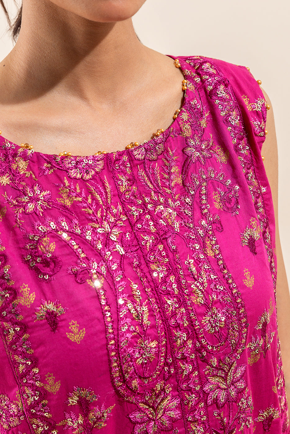 3 PIECE EMBROIDERED LAWN SUIT-FUSCHIA ADORE (UNSTITCHED)