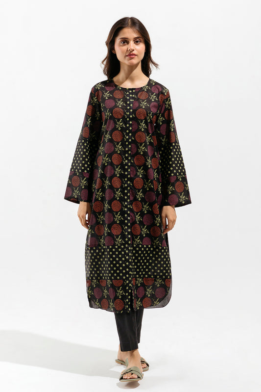 2 PIECE - PRINTED LAWN SUIT - EBONY PITCH (UNSTITCHED)