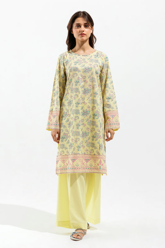 2 PIECE - PRINTED LAWN SUIT - LIME JACOBEAN (UNSTITCHED)