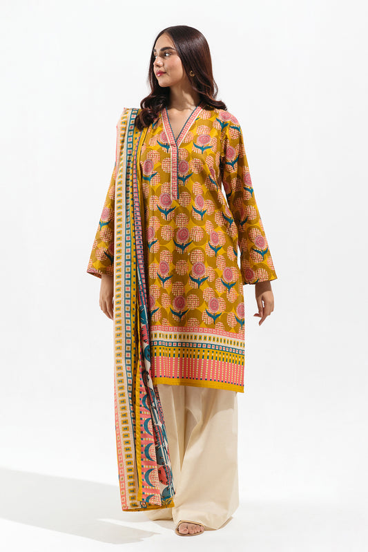 2 PIECE - PRINTED LAWN SUIT - TUSCAN DIJON (UNSTITCHED)