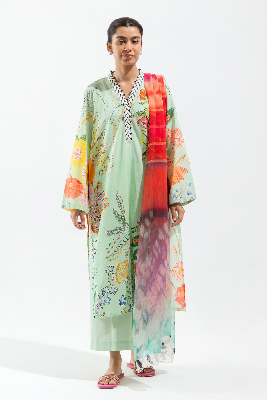 3 PIECE - PRINTED LAWN SUIT - MINT VOYAGE - BEECHTREE