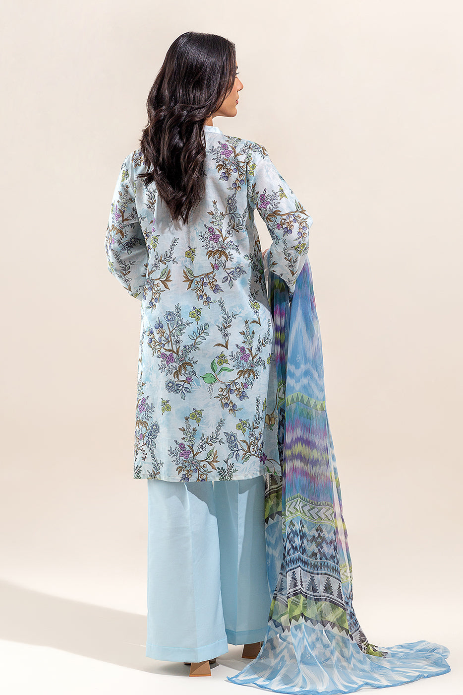 3 PIECE - PRINTED LAWN SUIT - IKAT BLOOM (UNSTITCHED)