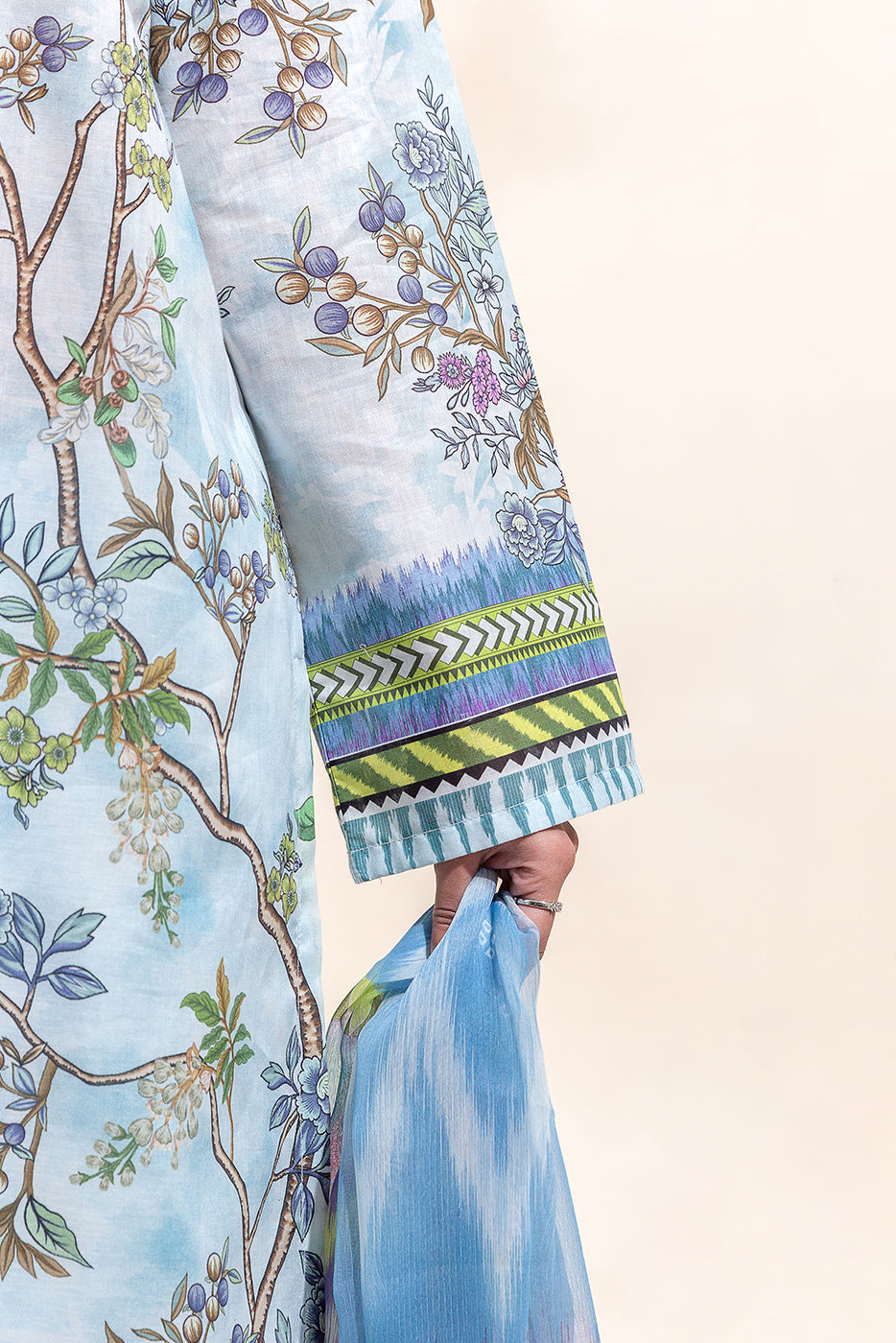 3 PIECE - PRINTED LAWN SUIT - IKAT BLOOM (UNSTITCHED)