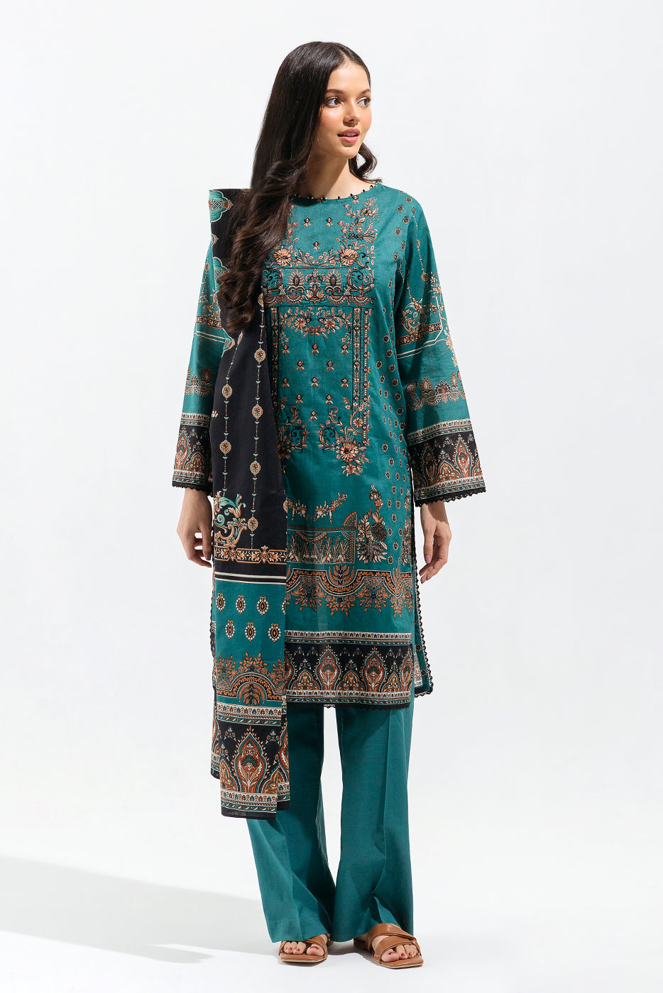 2 PIECE - EMBROIDERED LAWN SUIT - CAROLINA GRACE (UNSTITCHED) - BEECHTREE