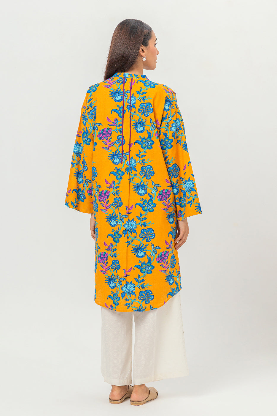 PRINTED SLUB KHADDAR SHIRT (PRET)