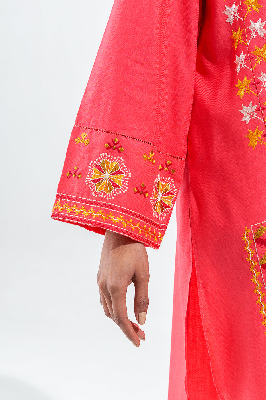 EMBROIDERED SELF JACQUARD SHIRT (PRET)