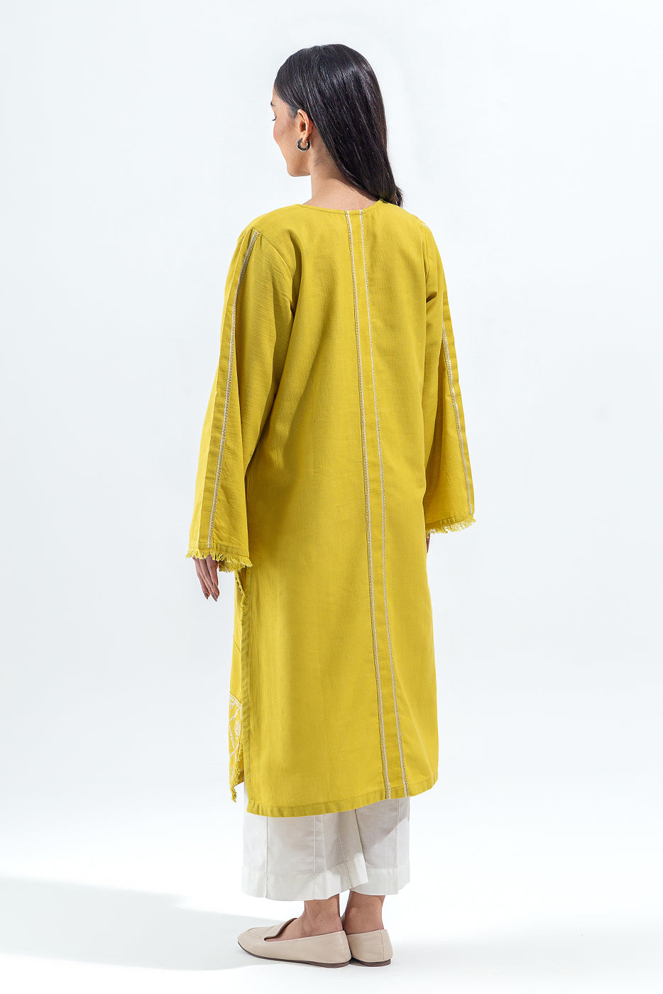 EMBROIDERED SLUB KHADDAR SHIRT (PRET)
