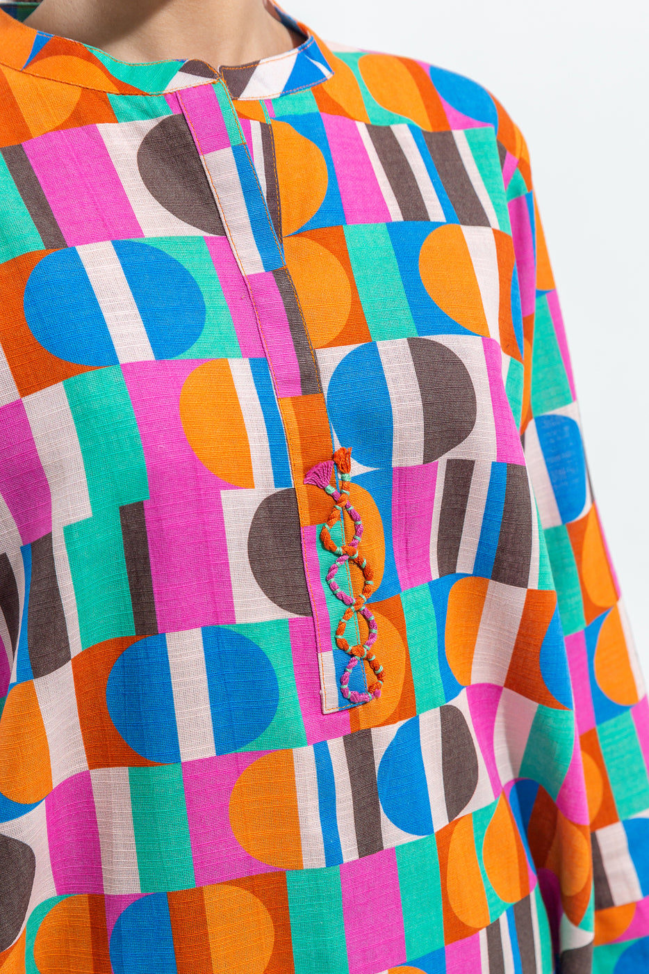 PRINTED SLUB KHADDAR SHIRT (PRET)