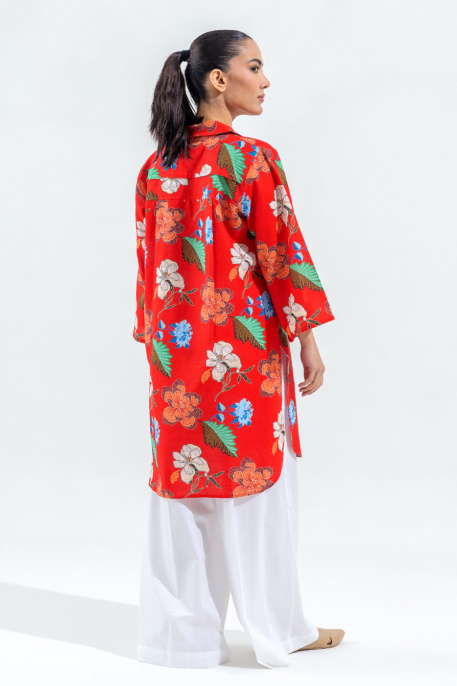 PRINTED SLUB KHADDAR SHIRT (PRET)