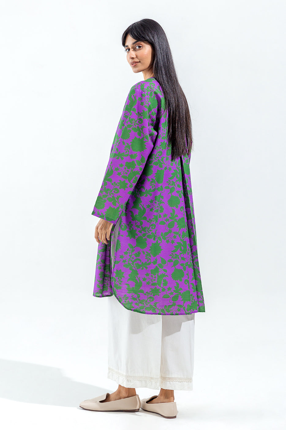 PRINTED SLUB KHADDAR SHIRT (PRET)