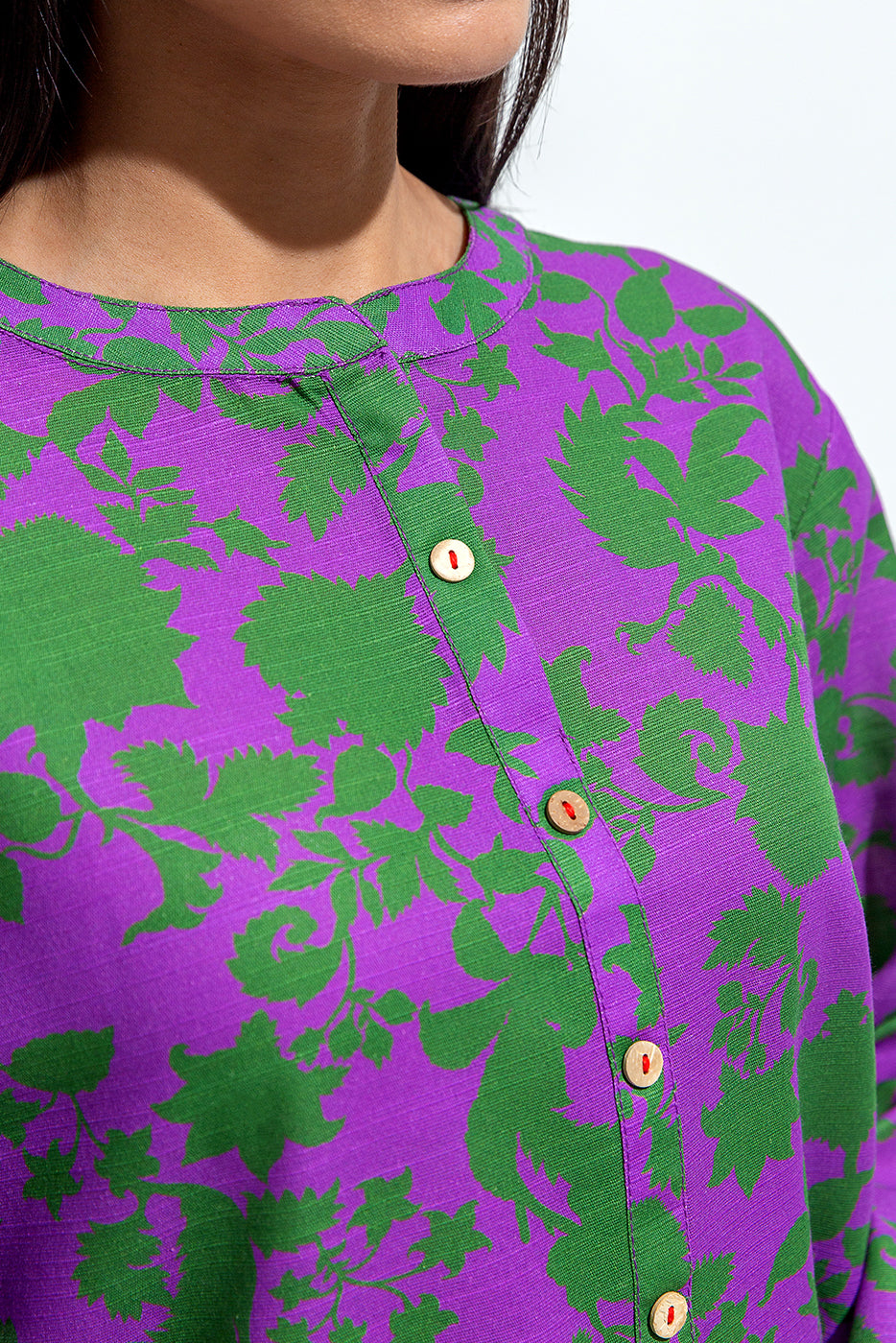 PRINTED SLUB KHADDAR SHIRT (PRET)