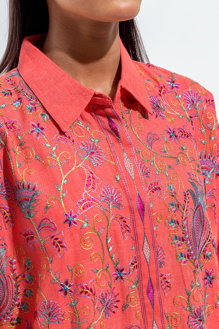 EMBROIDERED TWILL SHIRT (PRET)