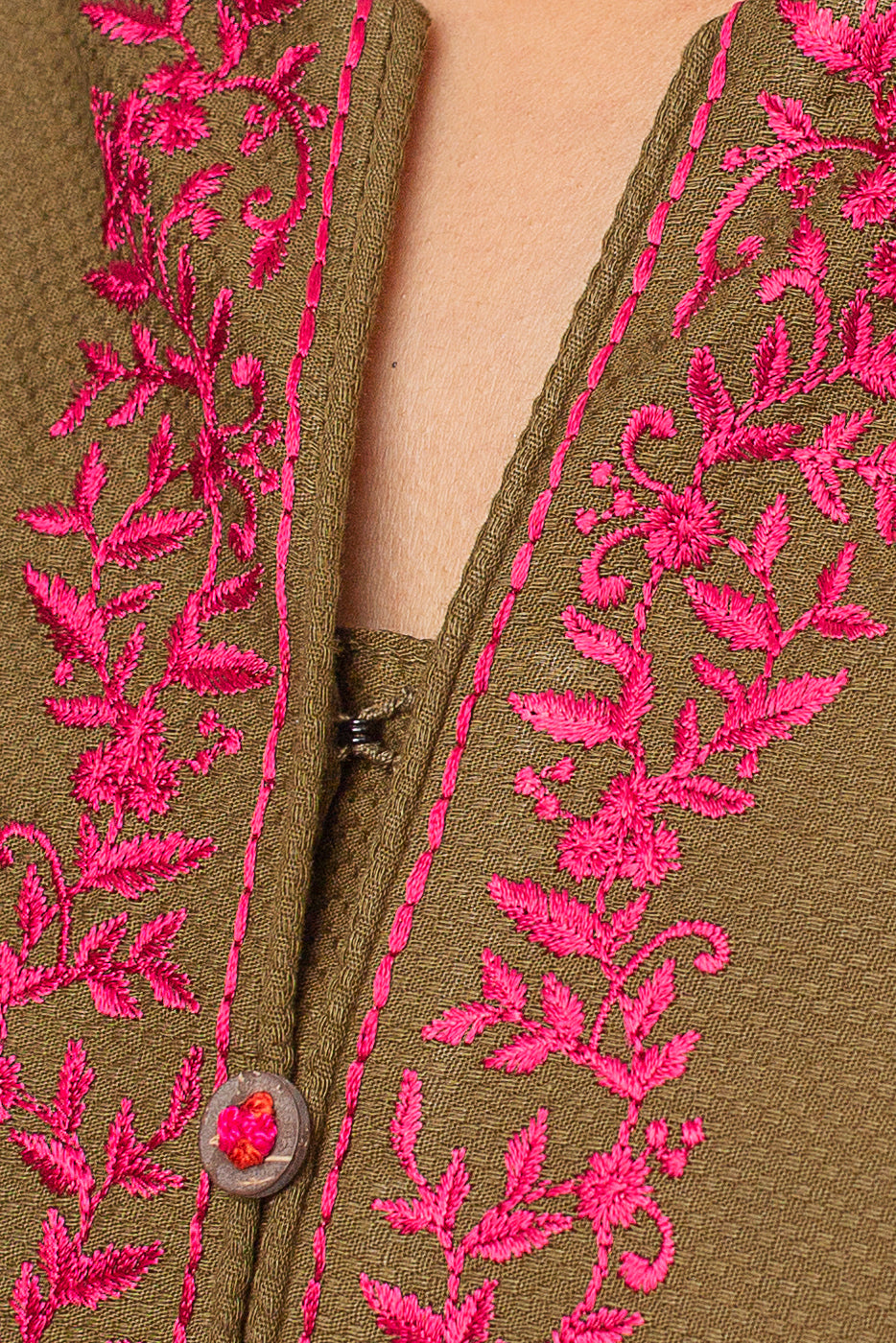 EMBROIDERED DOBBY SHIRT (PRET)