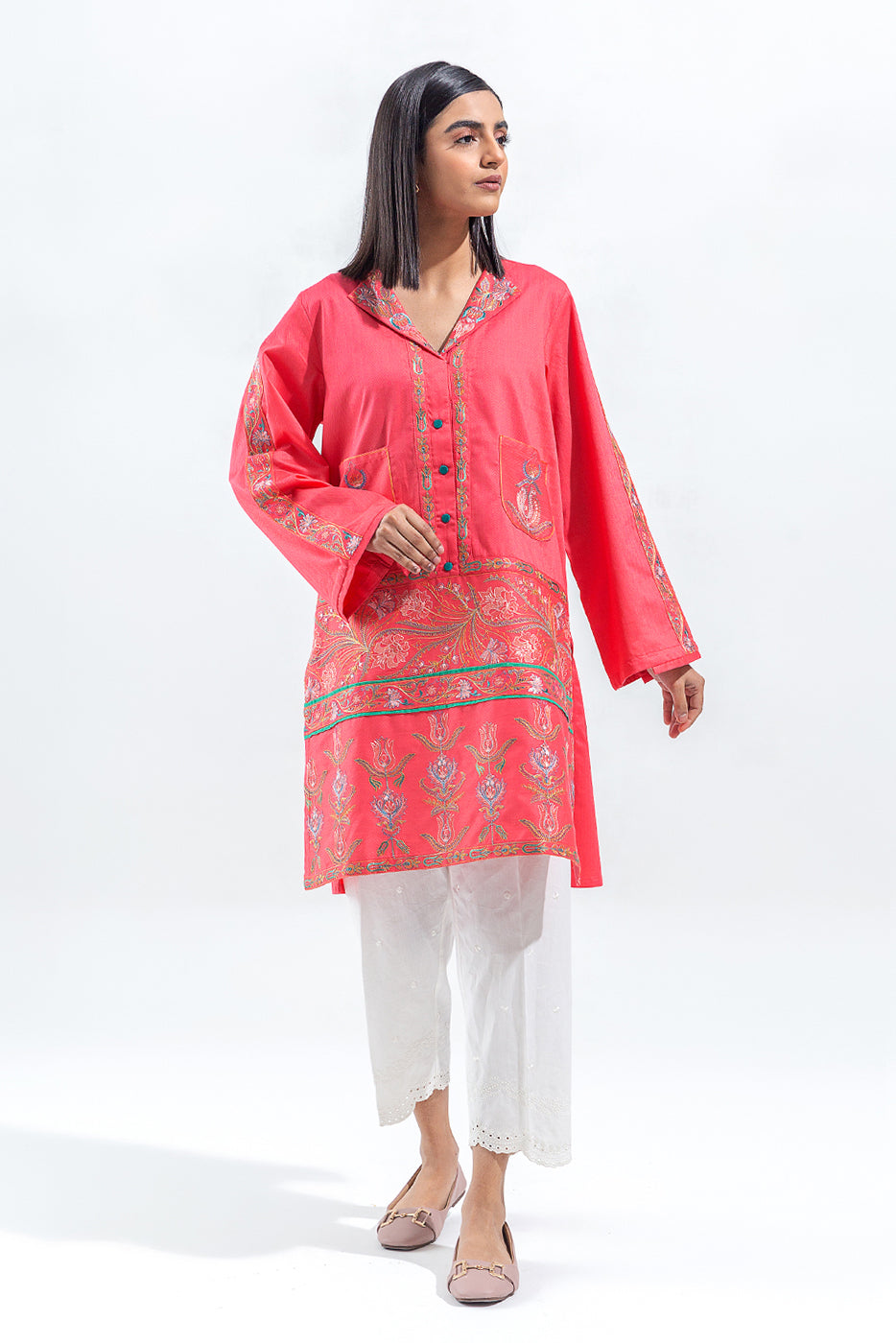 EMBROIDERED SELF JACQUARD SHIRT(PRET)
