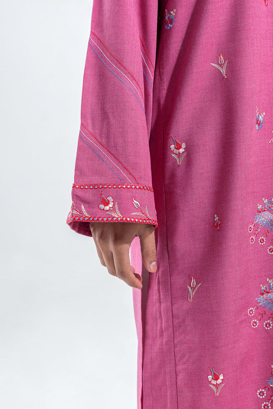 EMBROIDERED CHAMBREY SHIRT(PRET)