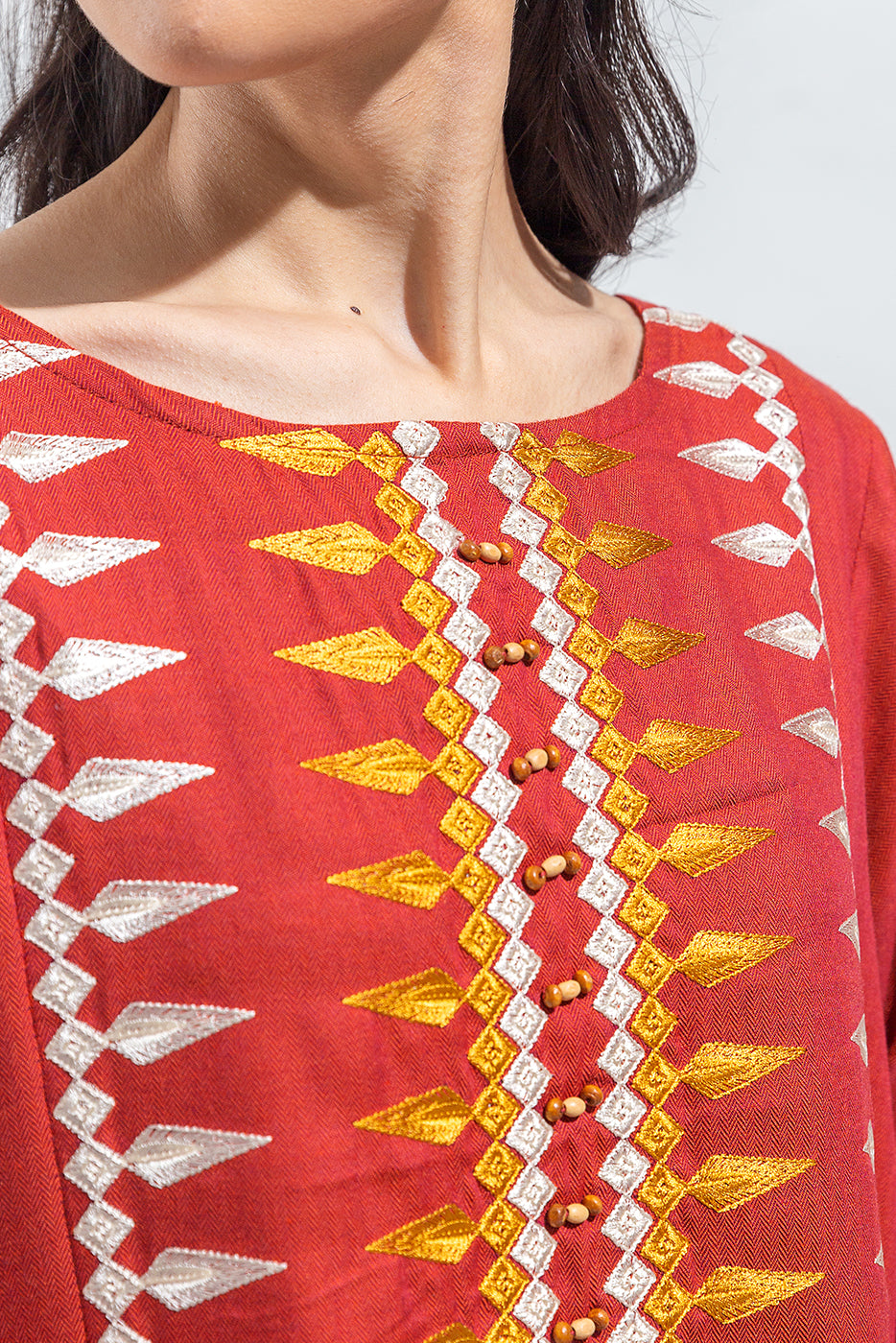 EMBROIDERED YARN DYED SHIRT (PRET)