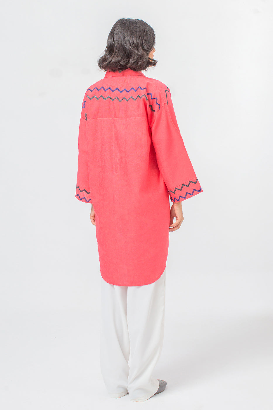 EMBROIDERED KHADDAR JACQUARD SHIRT (PRET)