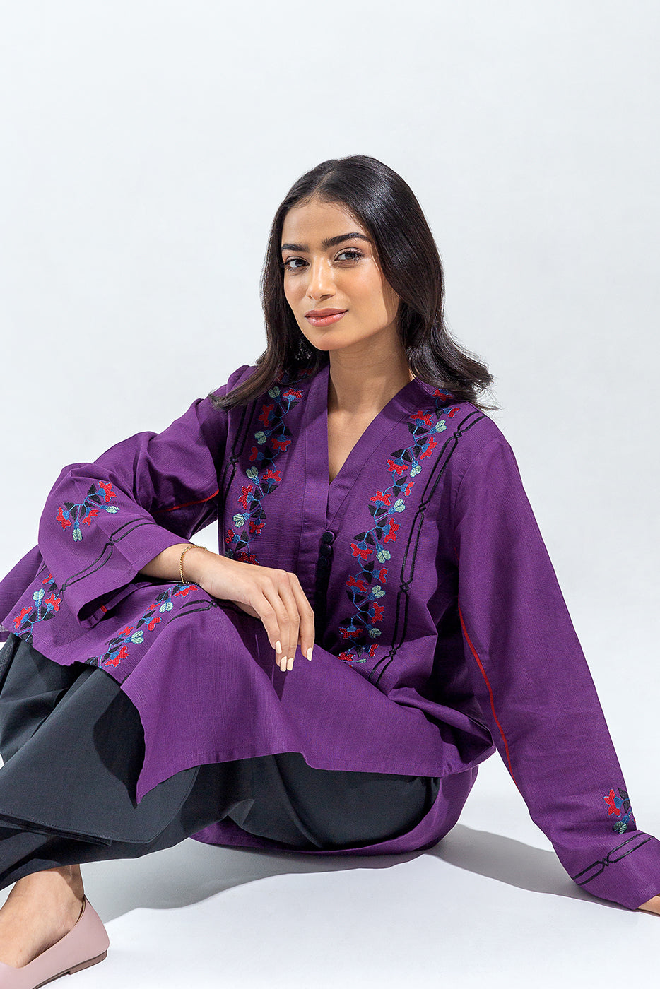 EMBROIDERED JACQUARD SHIRT (PRET)
