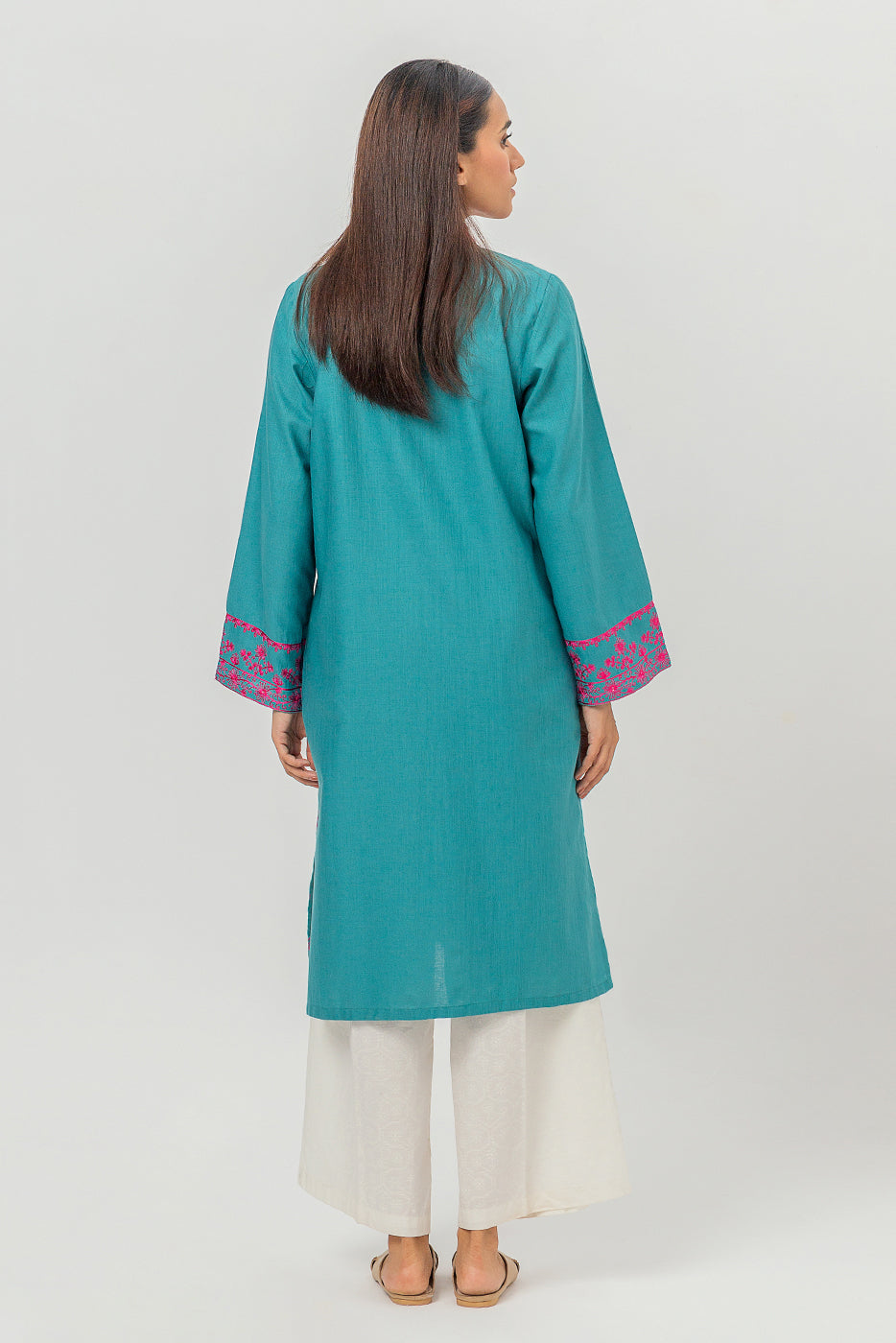 EMBROIDERED KHADDAR SHIRT (PRET)