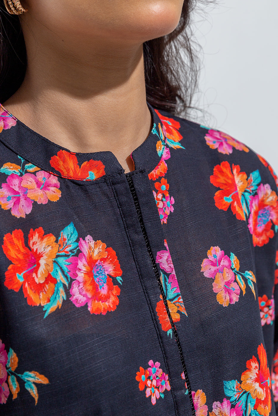 PRINTED SLUB KHADDAR SHIRT (PRET)