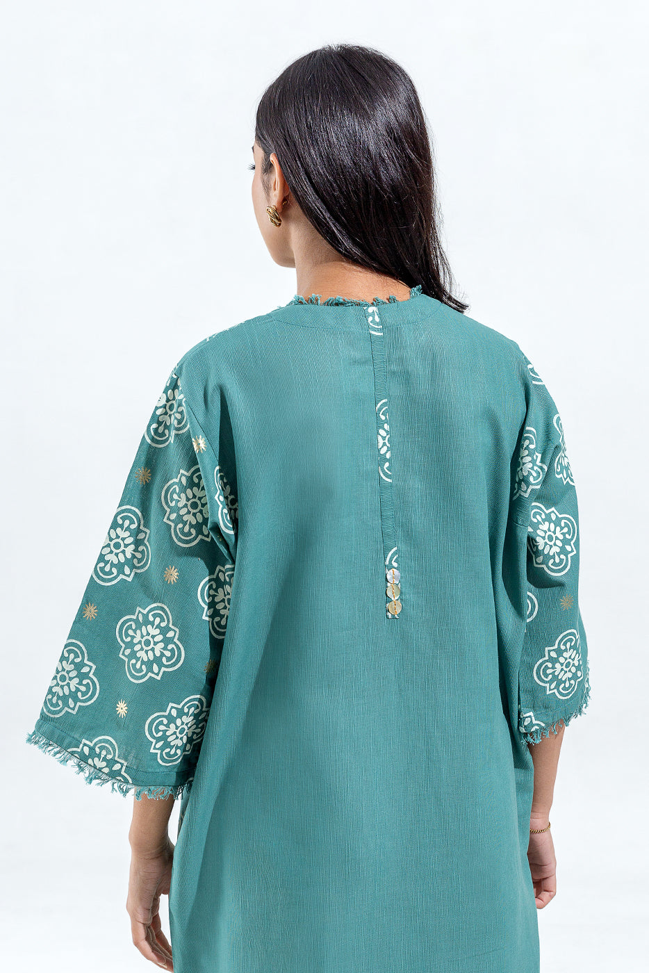 PRINTED SLUB KHADDAR SHIRT (PRET)