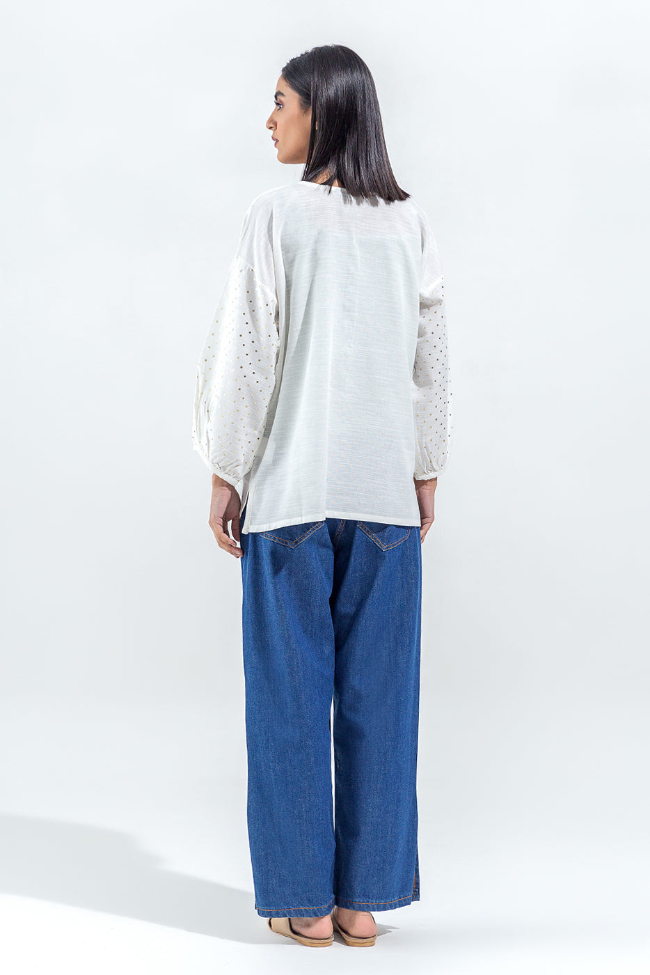 EMBROIDERED SLUB KHADDAR SHIRT(PRET)