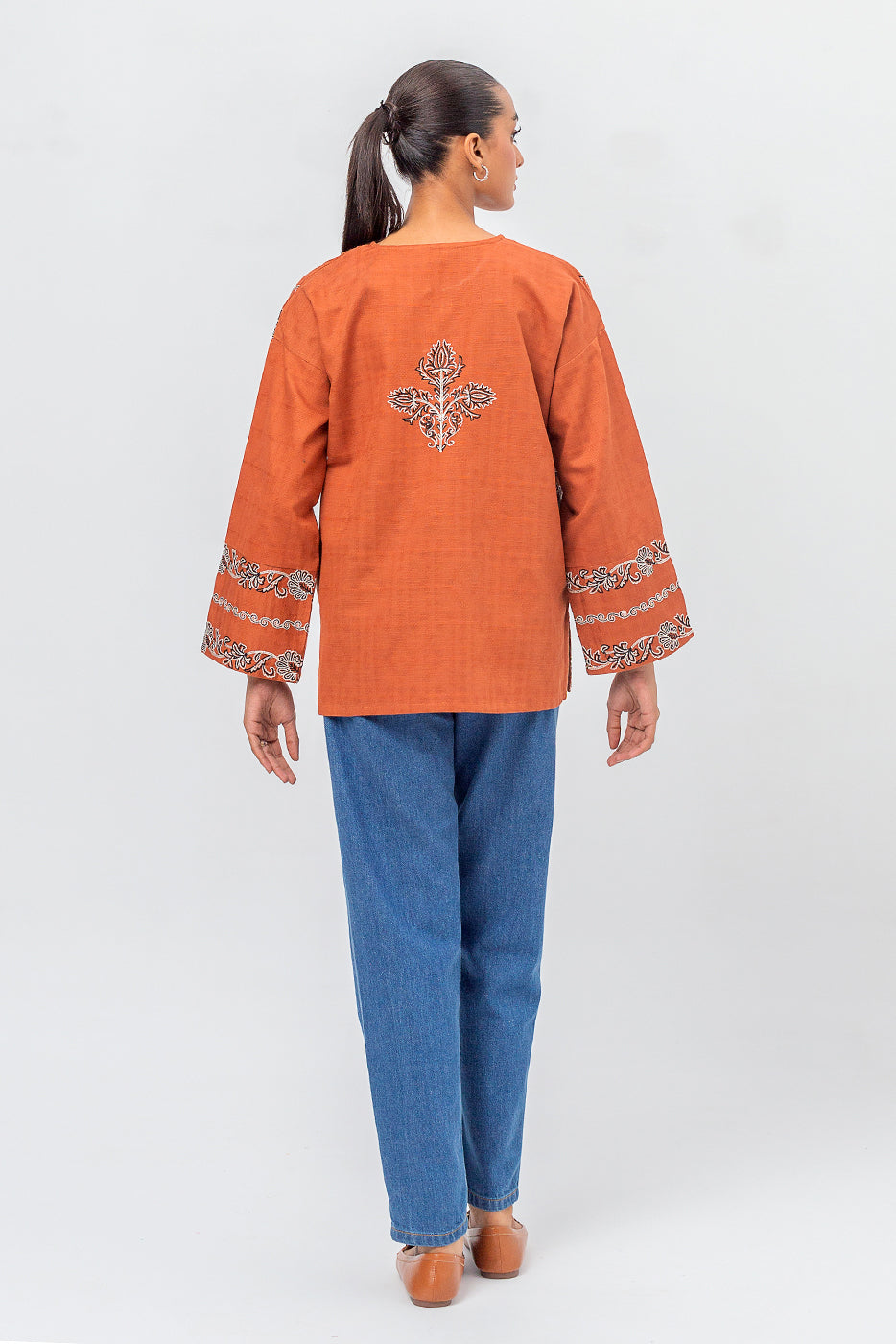 KHADDAR JACQUARD TOP (PRET)
