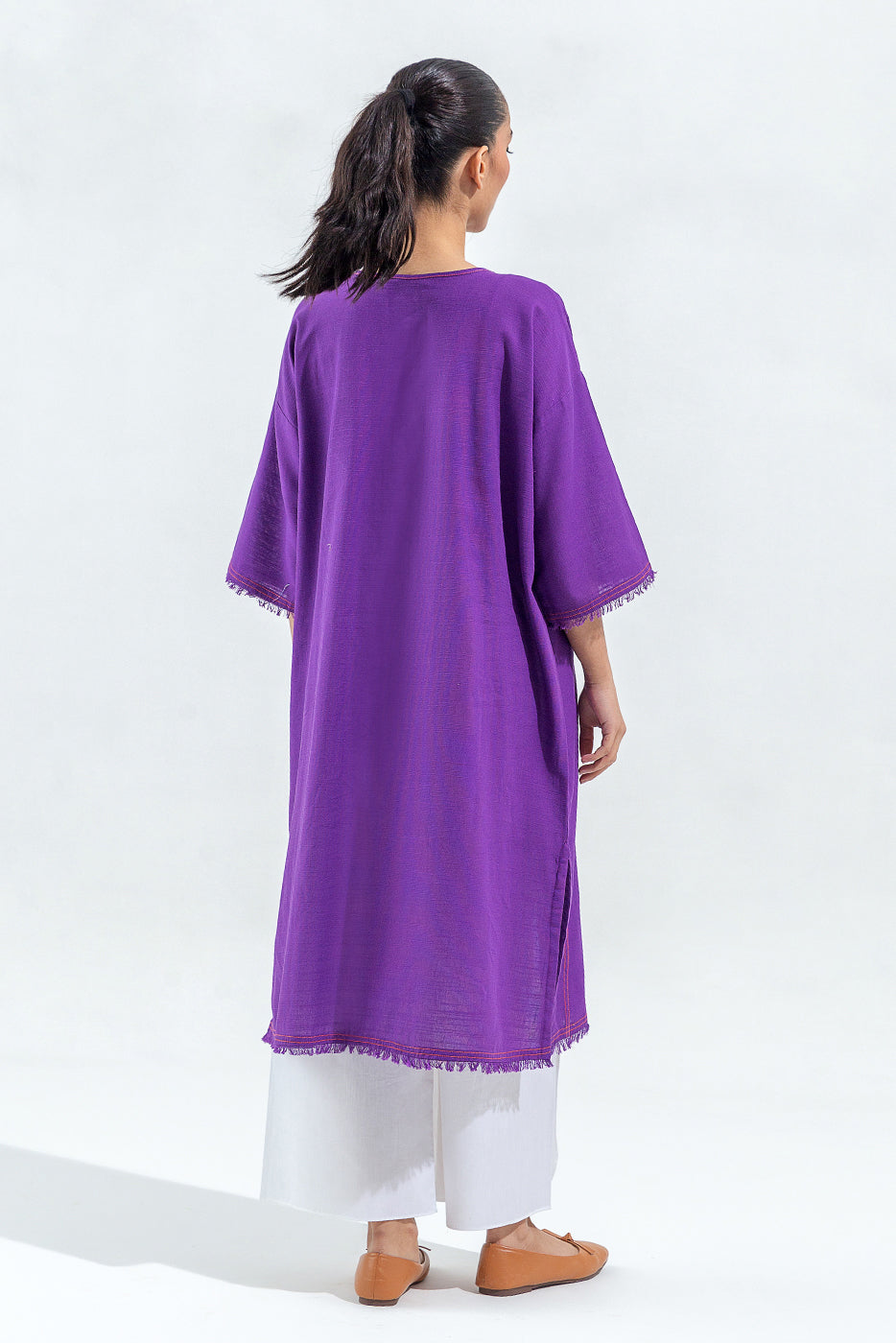 EMBROIDERED SLUB KHADDAR SHIRT (PRET)
