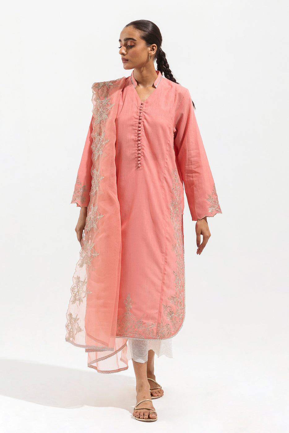 EMBROIDERED SHIRT WITH DUPATTA