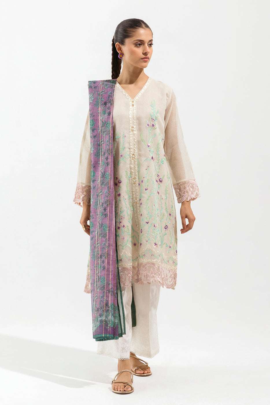 EMBROIDERED SHIRT WITH DUPATTA