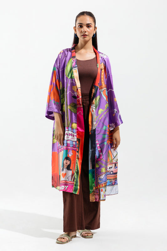 Printed Silk Kimono