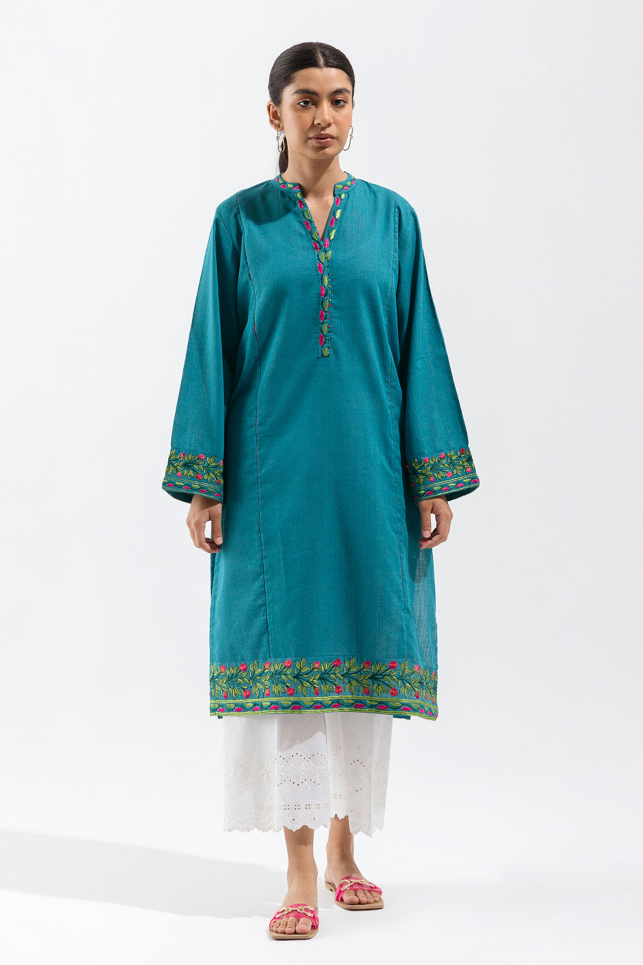 EMBROIDERED TEXTURED SHIRT (PRET)