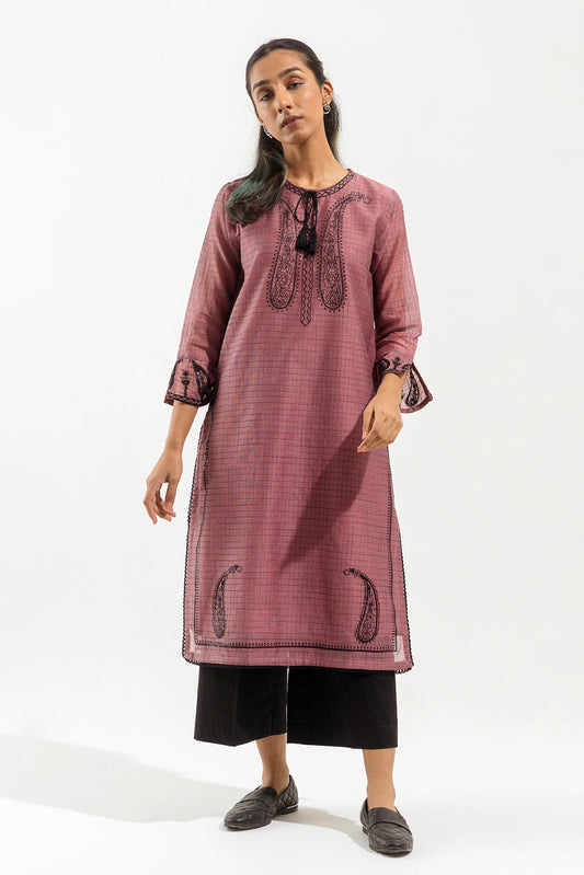 EMBROIDERED TWO TONE SHIRT (LUXURY PRET)