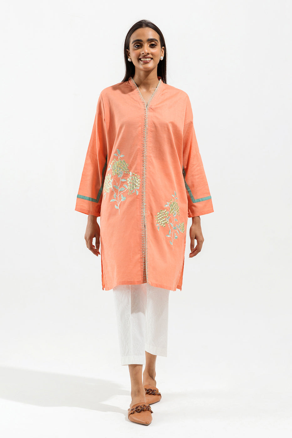 EMBROIDERED SELF JACQ SHIRT (PRET)