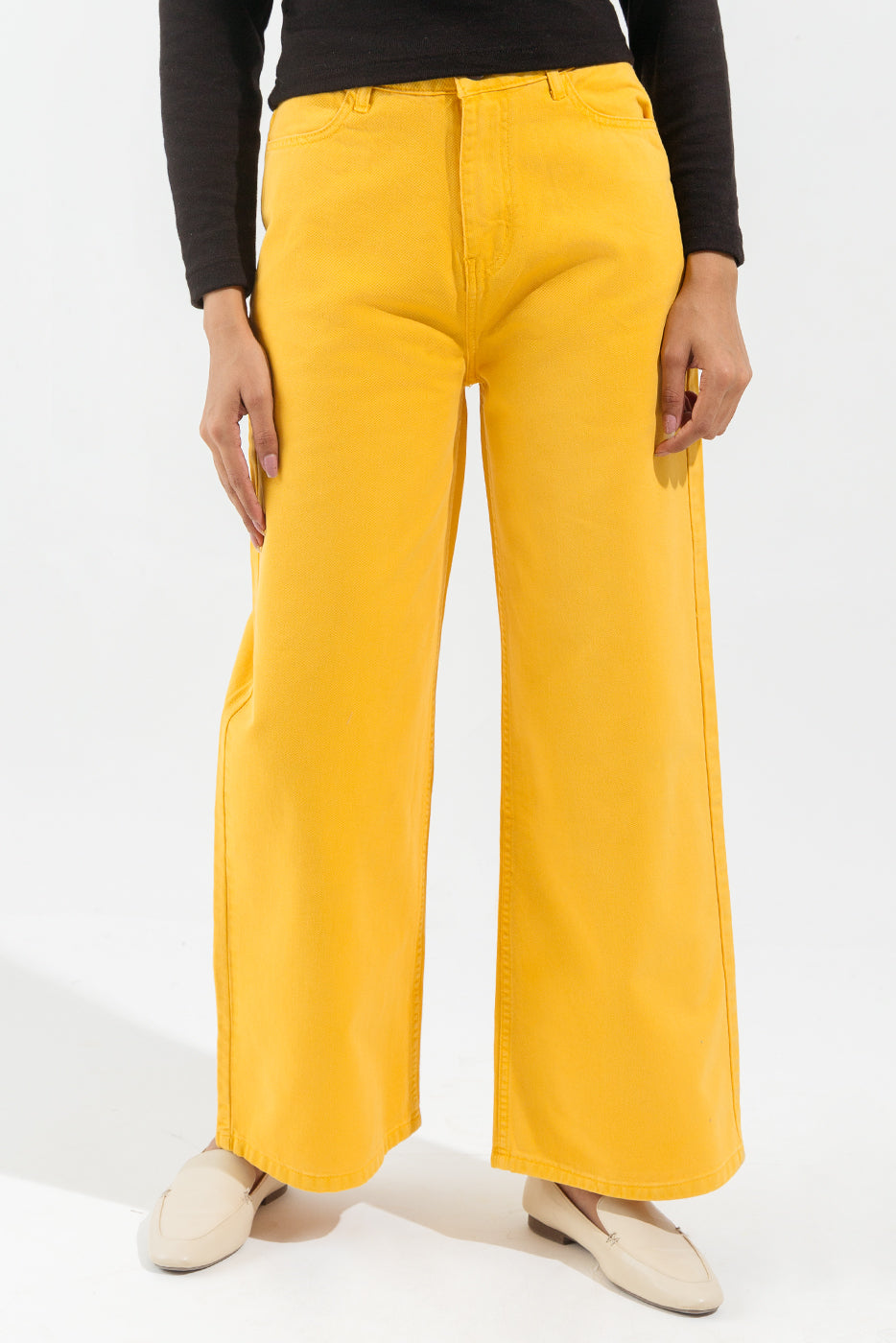 MUSTARD FULL LENGTH WIDE LEG PANTS