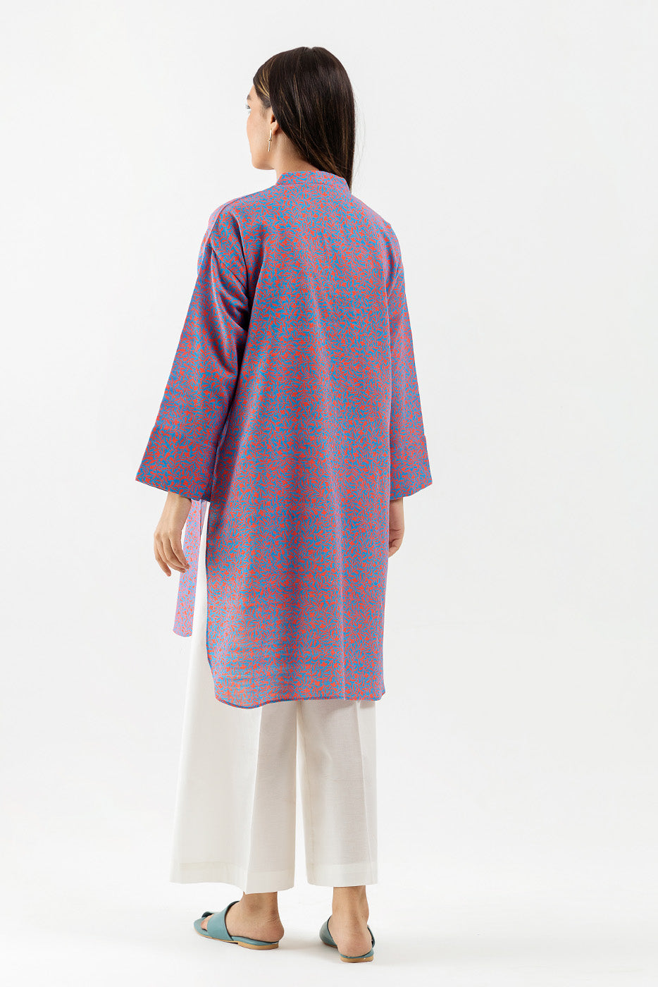PRINTED JACQ KHADDAR SHIRT (PRET)