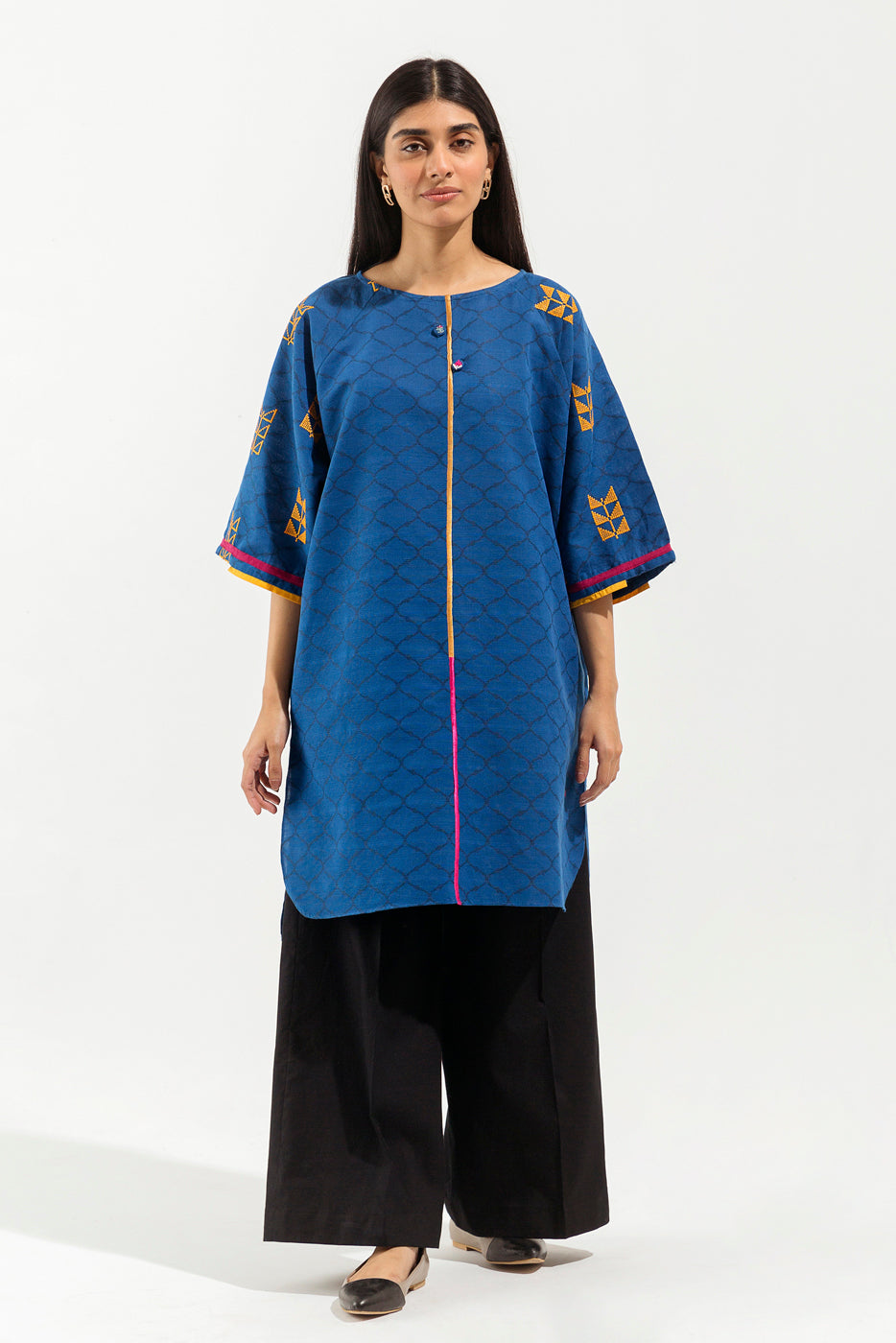 EMBROIDERED JACQUARD SHIRT (PRET)