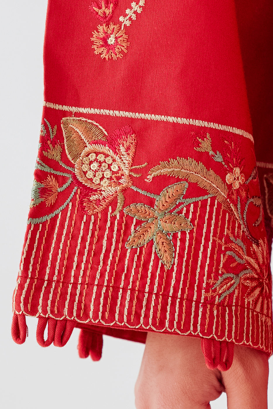EMBROIDERED KHADDAR SHIRT (PRET)