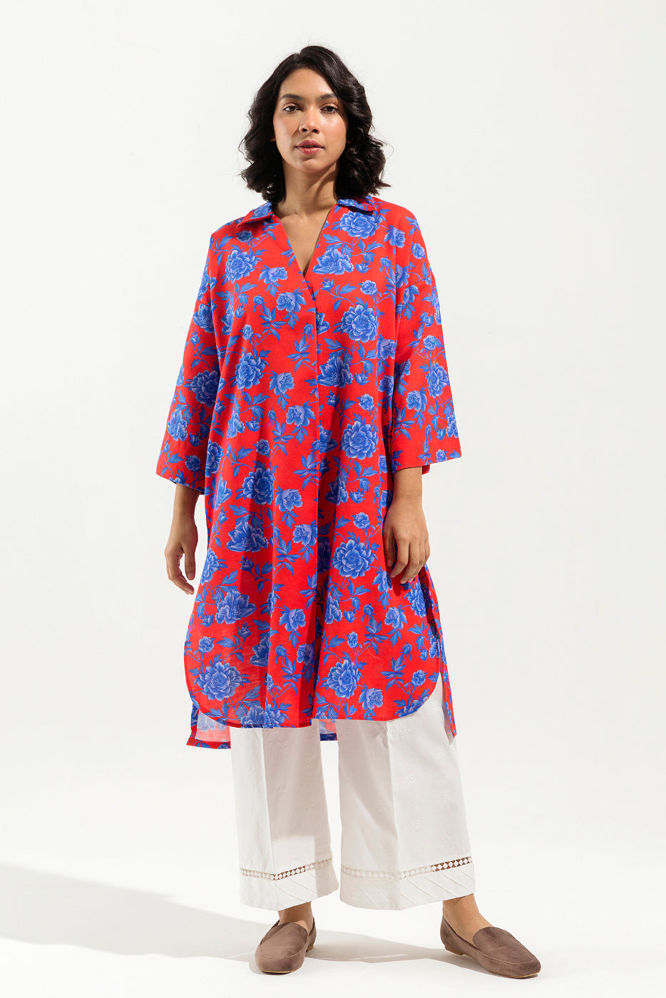 PRINTED JACQ KHADDAR SHIRT (PRET)