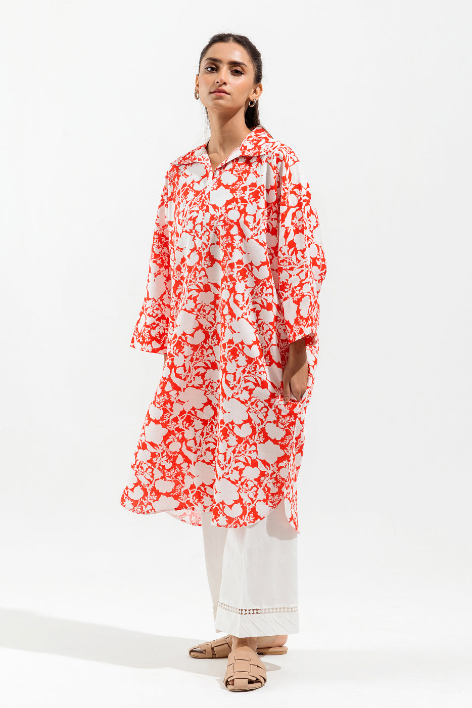 PRINTED JACQ KHADDAR SHIRT (PRET)