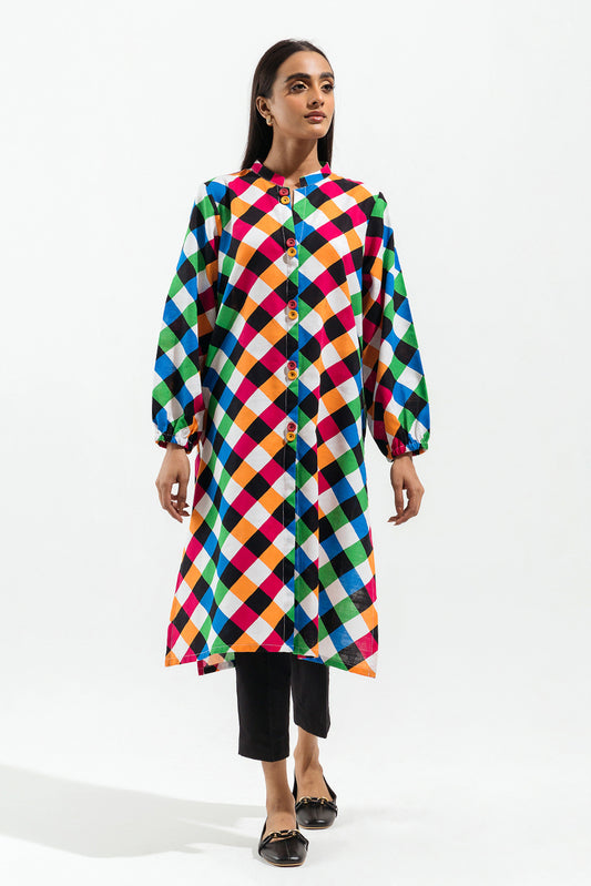 PRINTED JACQ KHADDAR SHIRT (PRET)