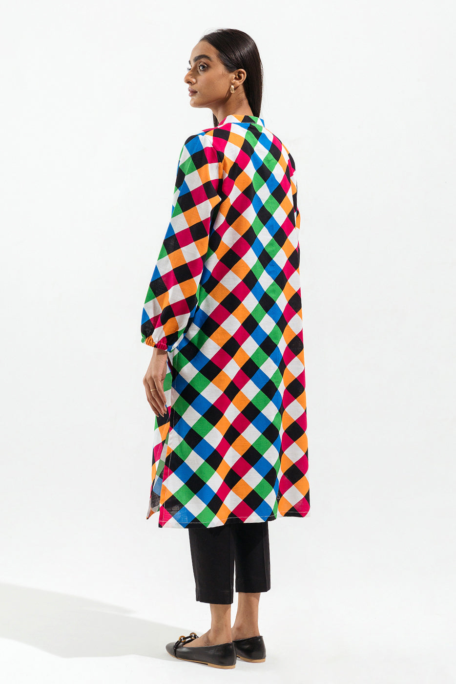 PRINTED JACQ KHADDAR SHIRT (PRET)