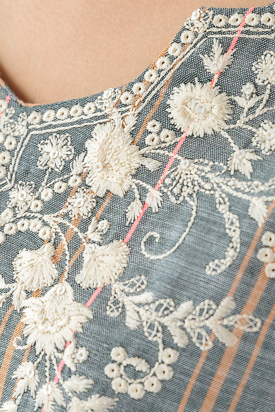 EMBROIDERED YARN DYED SHIRT (PRET)