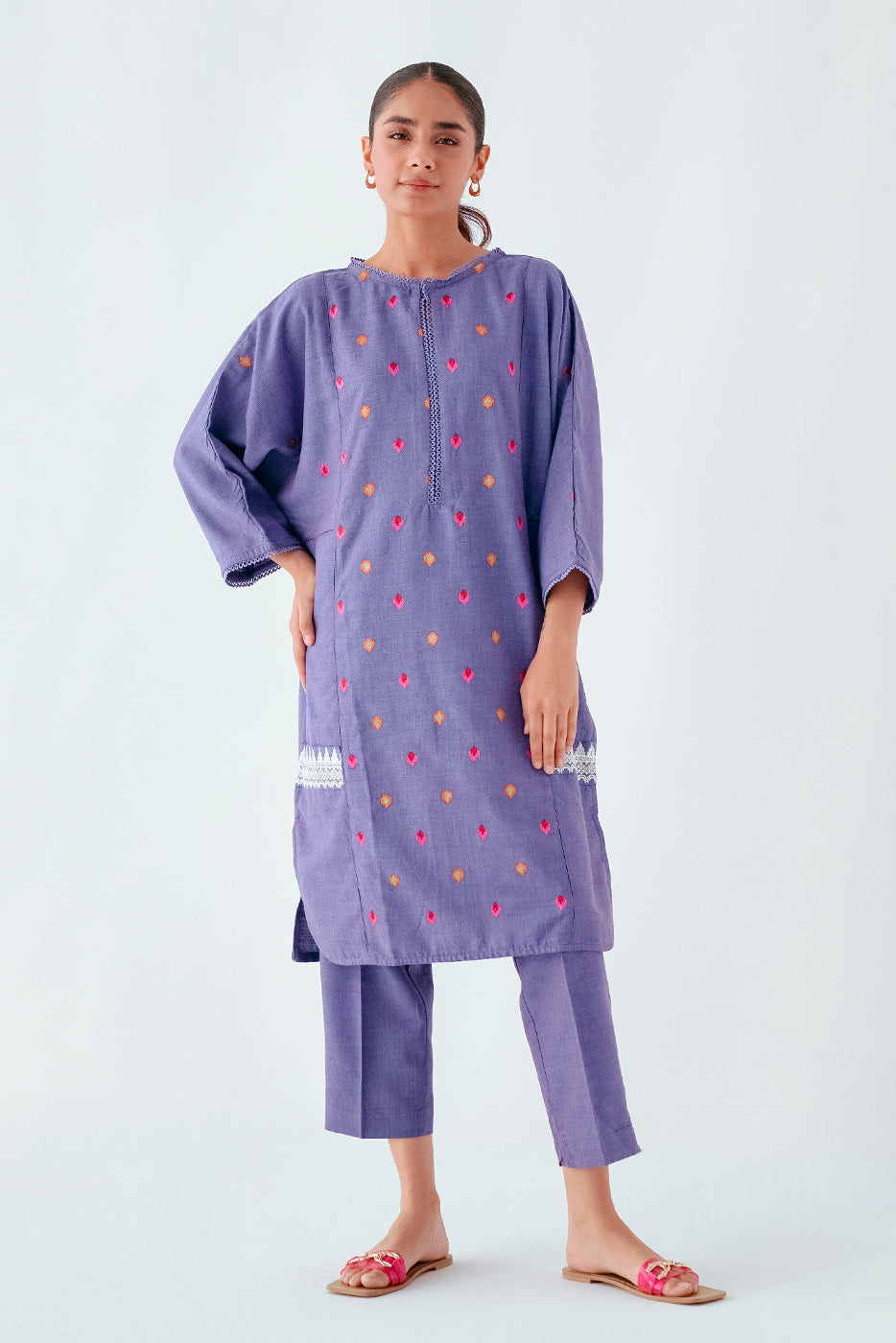 2 PIECE EMBROIDERED KHADDAR SUIT (PRET)