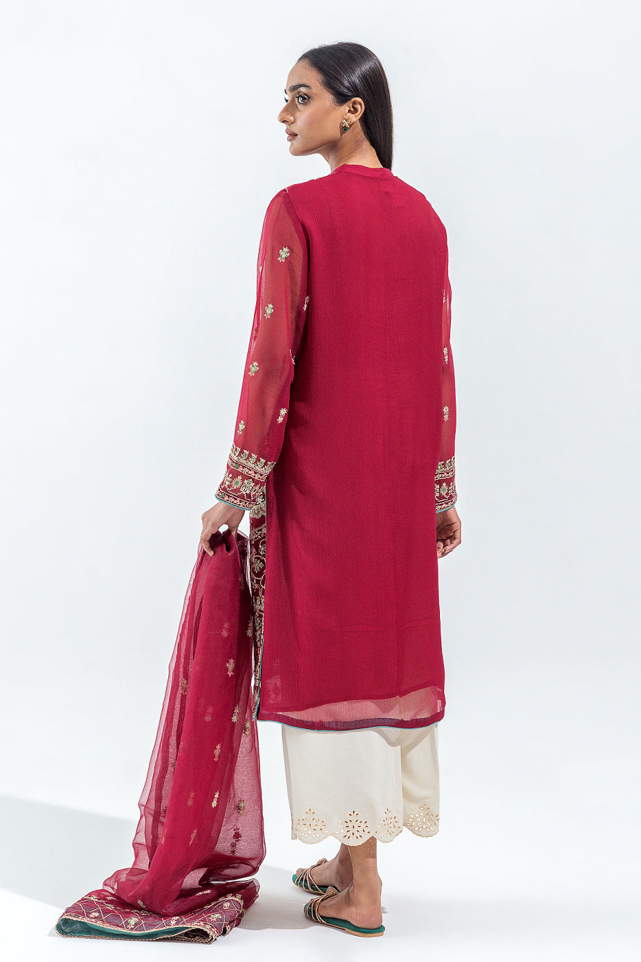 2 PIECE EMBROIDERED CHIFFON SUIT (LUXURY PRET)