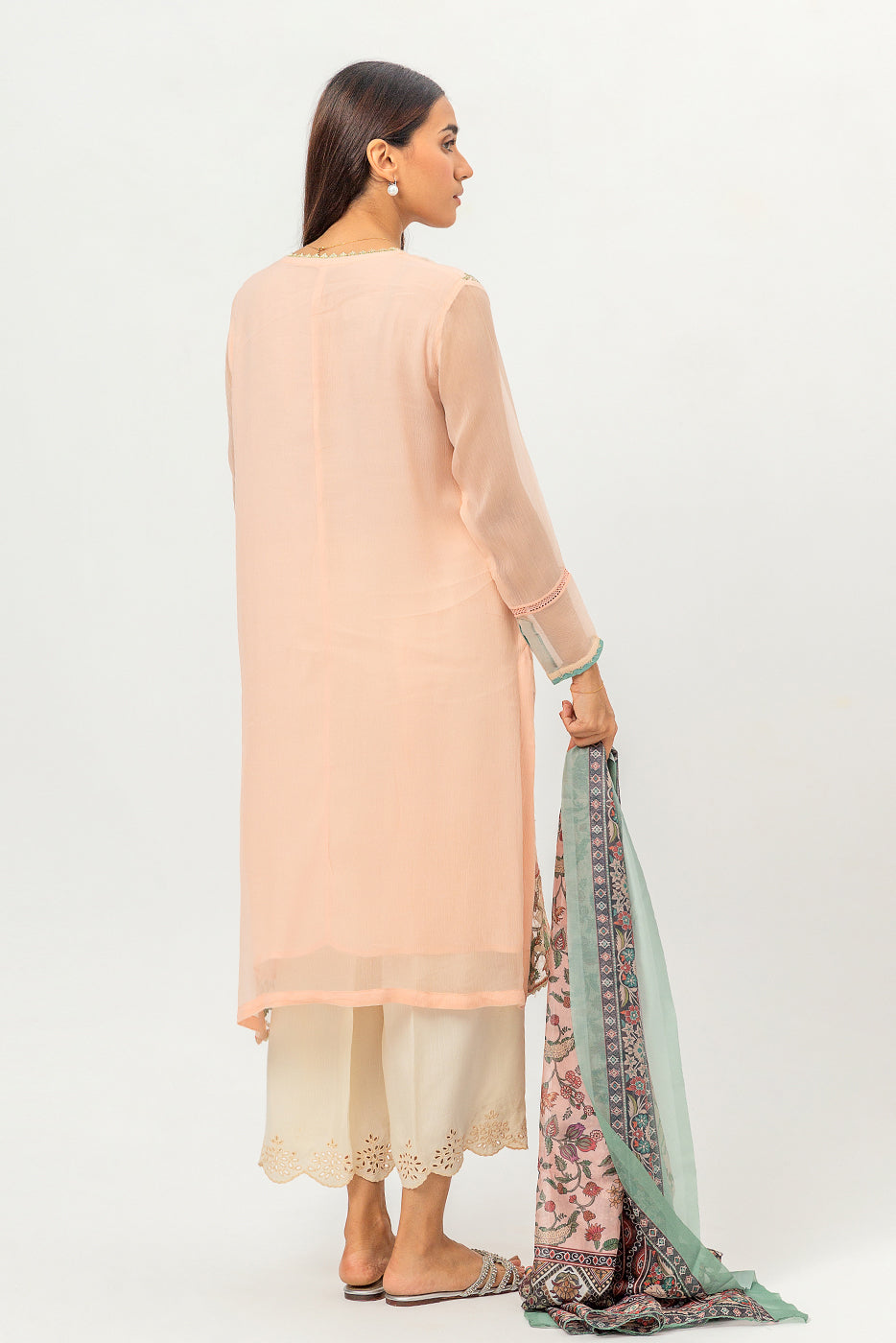 2 PIECE EMBROIDERED CHIFFON SUIT (LUXURY PRET)