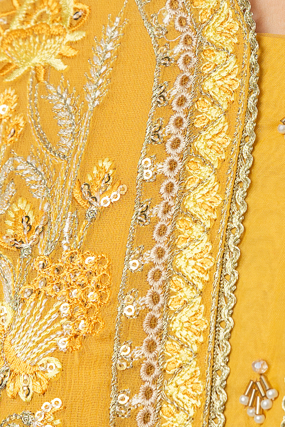 EMBROIDERED CHIFFON SHIRT (LUXURY PRET)